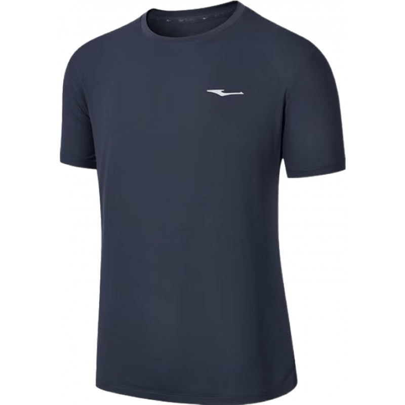 鴻星爾克t恤男夏季新款透氣冰感吸汗跑步健身運(yùn)動男士T恤速干上衣短袖體考 【速干短T】礁石藍(lán) 2XL