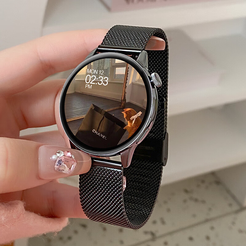 小米手机通用Watch S4智能手表通话监测血压心率健康运动跑步手环 钢带黑【通话+支付+消息提醒+NFC+天气等功能】