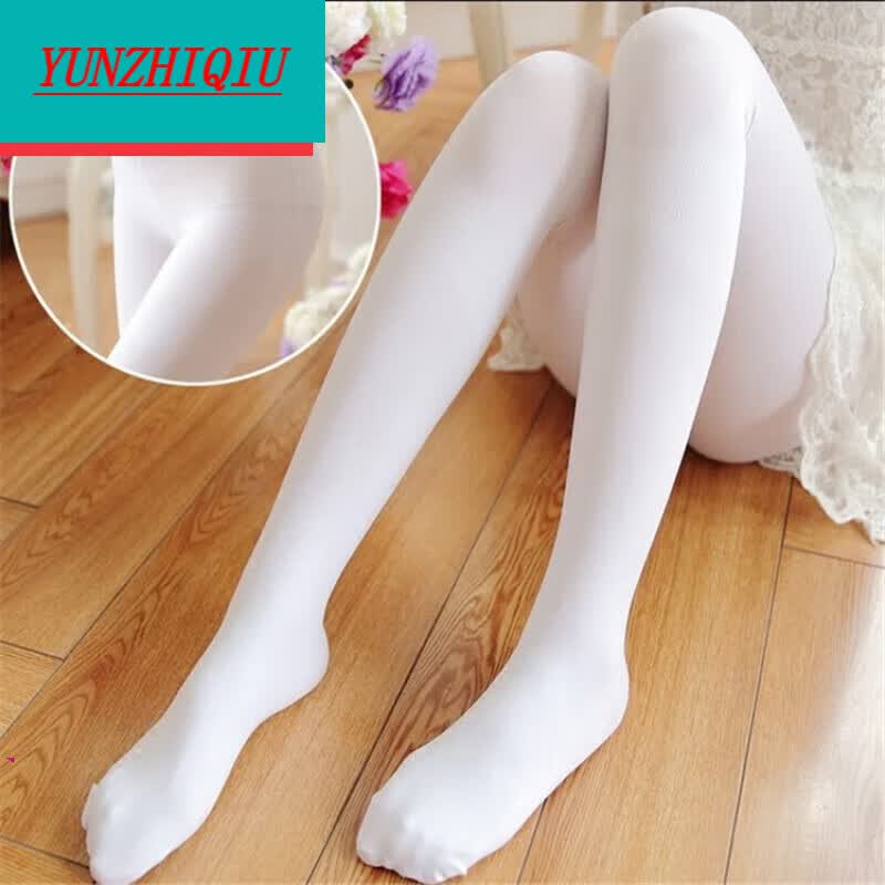 YUNZHIQIU白色连裤袜日系软妹保暖连裤加绒加厚秋冬打底裤ita丝袜 白色120d m码-连脚 1双 均码