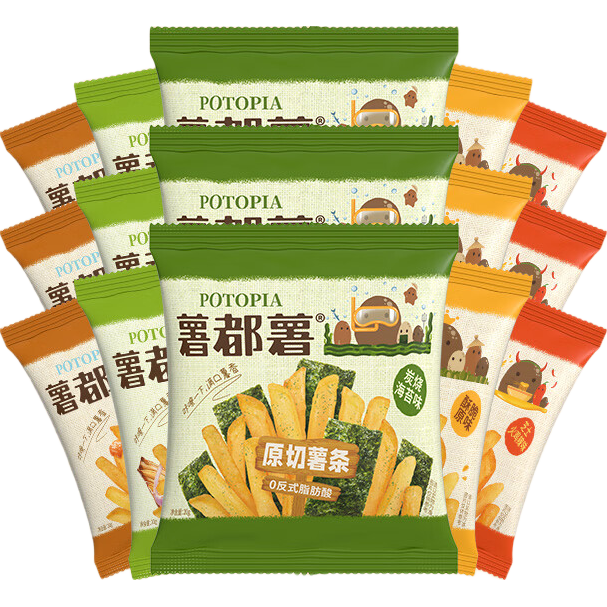 薯都薯薯?xiàng)l五口味混合口味裝20g*15包解饞休閑零食小吃