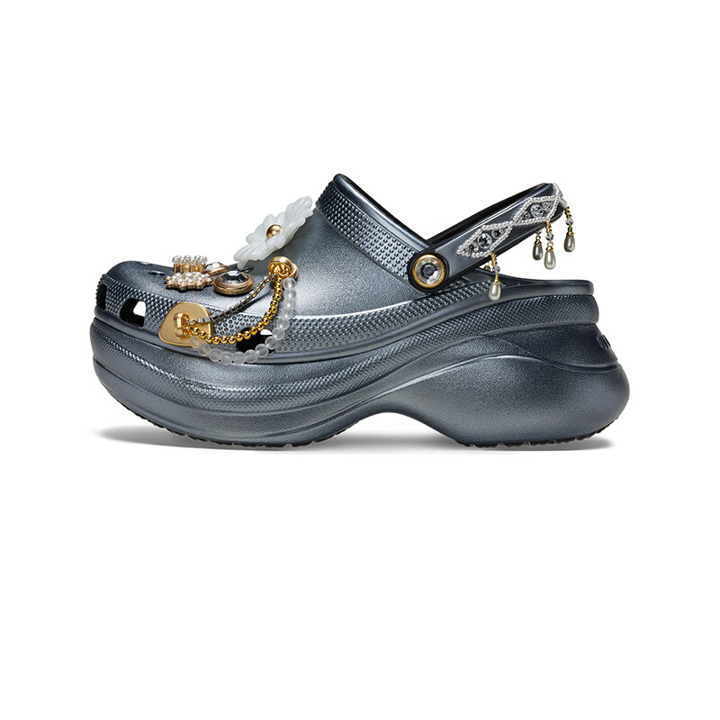 卡骆驰（CROCS）璀璨珠花小鲸鱼洞洞鞋时尚百搭包头女鞋|211519  黑色-001 39 (250mm)