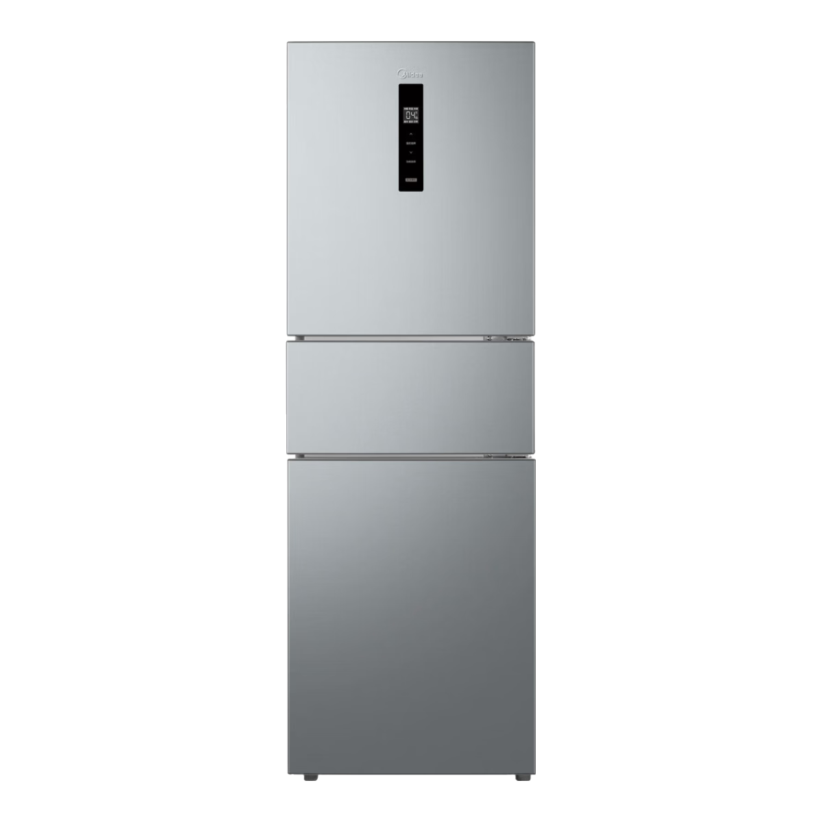 美的（Midea）249/251三开门多门冰箱 小型家用出租房宿舍一级变频节能风冷无霜净味保鲜家用电冰箱 以旧换新 MR-249WTPE 钛钢灰