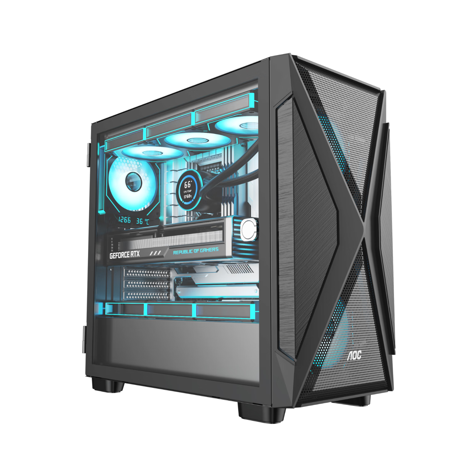 AOC CG421B ��ɫ�羺���� ֧��ATX���� ����360ˮ�� 10����λ 7��PCI ����5080 150.47Ԫ