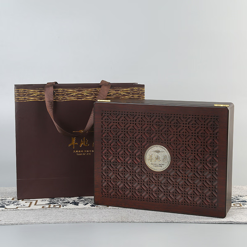 羊肚菌礼盒空盒高档包装半斤装山珍干货土特产礼品盒木盒空盒菌菇 镂空大羊肚菌礼盒100-150克