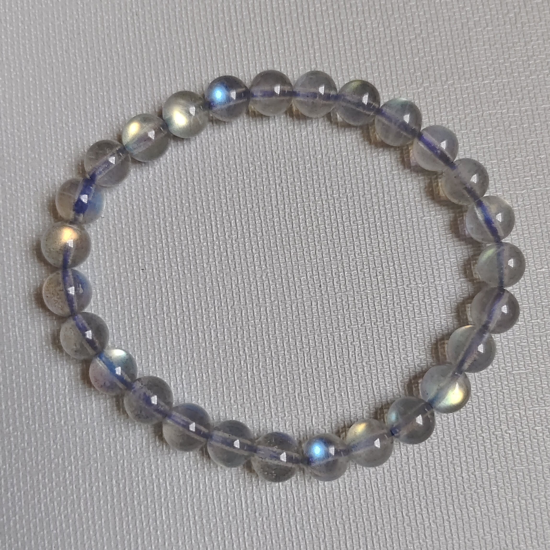 宝盈天然灰月光手链星空拉长石手串高强彩光水晶透体猫眼女款礼物 7mm