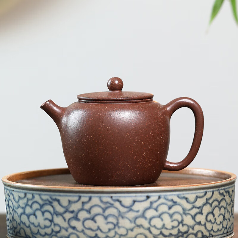 尊壺宜興紫砂壺手工茶具名家國工李靜 圓珠紫降坡220cc禮盒裝泡茶器 李靜 圓珠紫降坡220cc內(nèi)推14孔