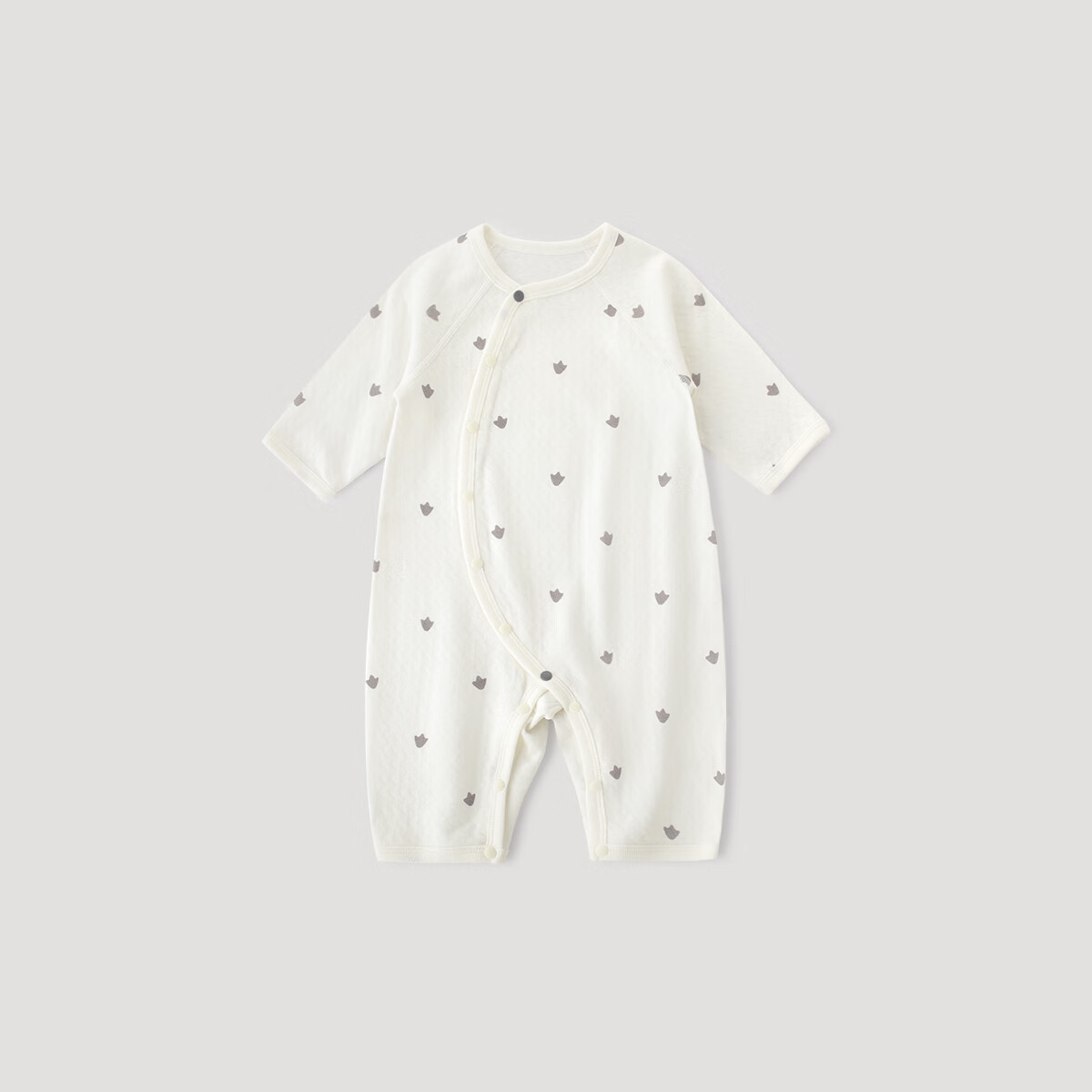 巴厘小猪新生儿衣服春秋宝宝哈衣爬服四季长袖空调服睡衣莫代尔婴儿连体衣 椒盐鸭掌 66cm