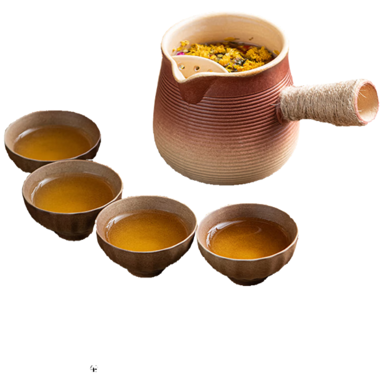 星野家 围炉煮茶壶套装 烤奶罐 罐罐壶 陶罐烤茶壶茶杯套装 一壶四杯 29.5元(需领券)