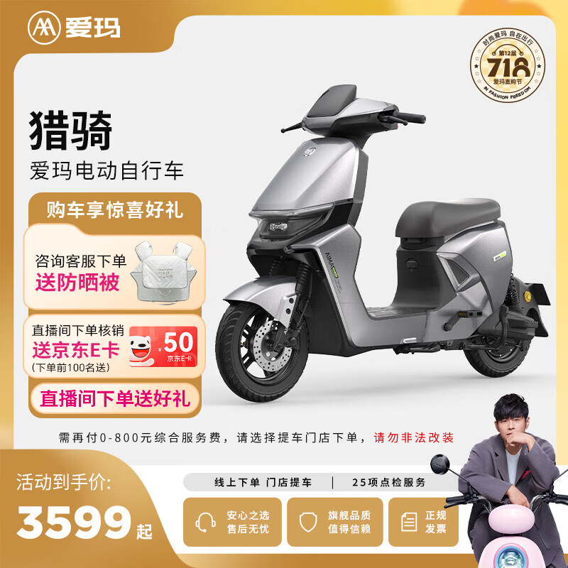 愛(ài)瑪（AIMA）【門(mén)店自提】獵騎新國標長(cháng)續航電瓶車(chē)成人男女代步豪華電動(dòng)車(chē)電動(dòng)自行車(chē) 到店自提選色