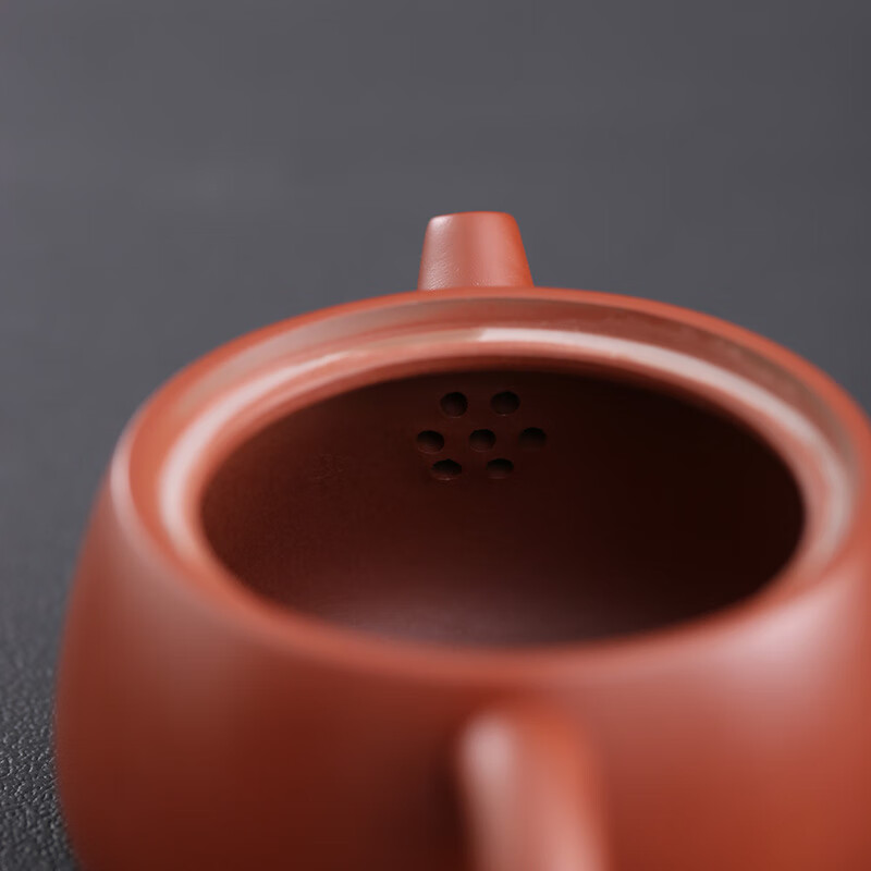 颖器大红袍紫砂壶200ml纳瓢壶大口单人泡茶壶茶杯手工家用功夫茶壶 大红袍纳瓢壶+2杯(礼盒装) 200ml