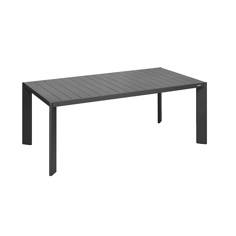 悍高（HIGOLD）戶外桌椅庭院別墅露臺花園室外家具純鋁餐桌子防雨防曬深灰2.18m