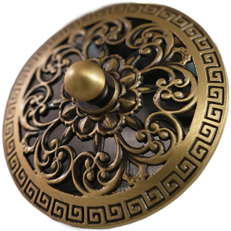 富山香堂彩繪金蓮平底銅香爐沉香檀香熏香爐家用室內(nèi)盤香爐 彩繪金蓮平底爐