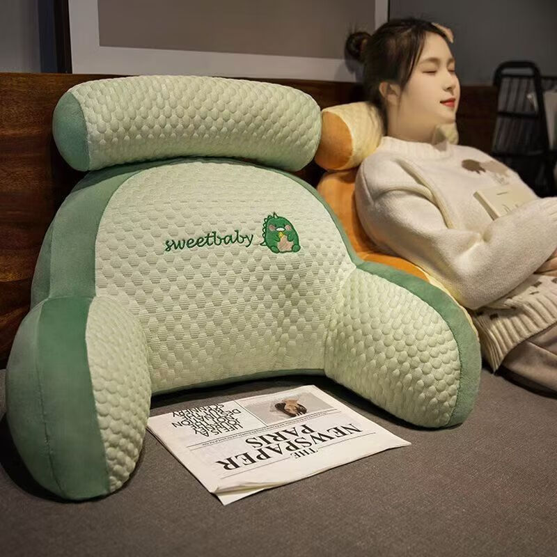 星寇夏凉3D冰豆豆床头靠垫软包护靠枕护腰靠背孕妇沙发枕床上看书枕头 sweet熊猫冰豆豆 含枕芯 标准