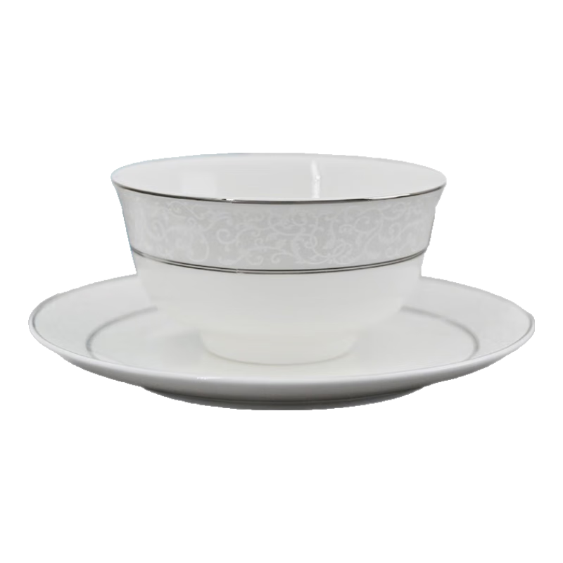 隆達骨瓷（longdaguci）隆達骨瓷LXH家用餐具陶瓷平盤(pán)湯面碗感盤(pán)子米飯碗巴塞羅那微瑕 巴塞羅那4.5英寸小號碗2只裝 微