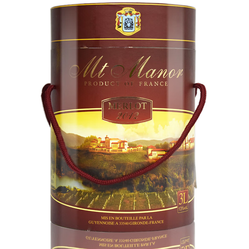 mt manor蒙图庄园美乐干红葡萄酒法国产 赤霞珠3l13%vol 宴会聚餐用