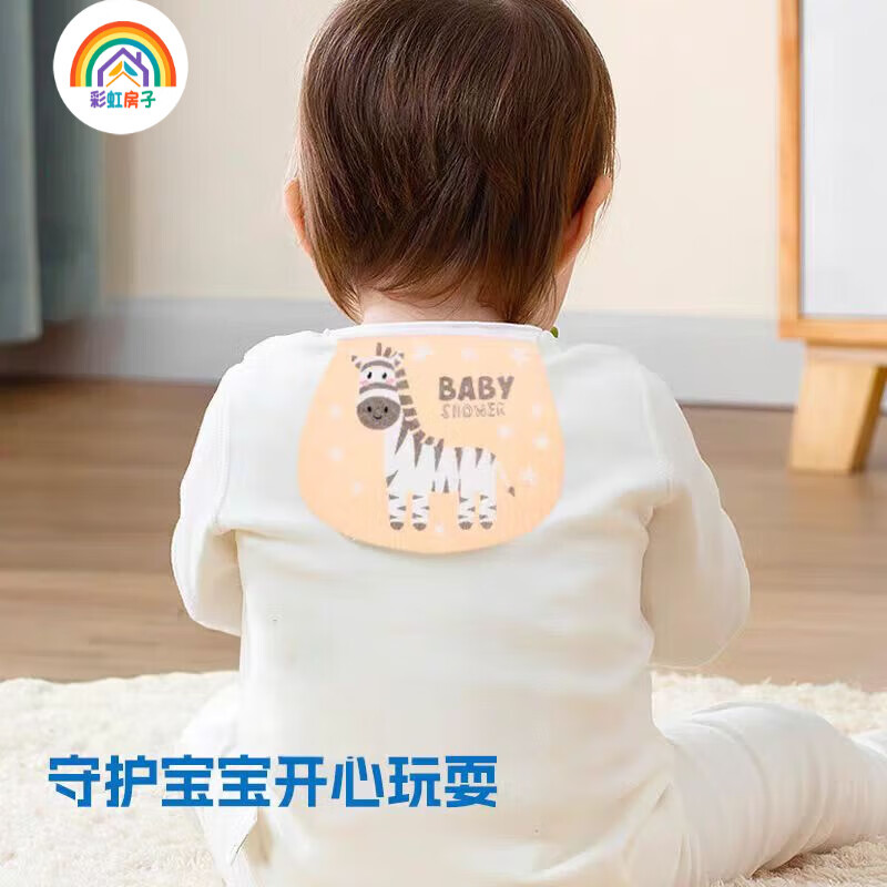 彩虹房子婴儿口水巾吃饭围兜防水男女宝宝0-3岁新生儿围嘴柔软吸水 四层 女宝花纱布三条装20*27 花色随机混搭