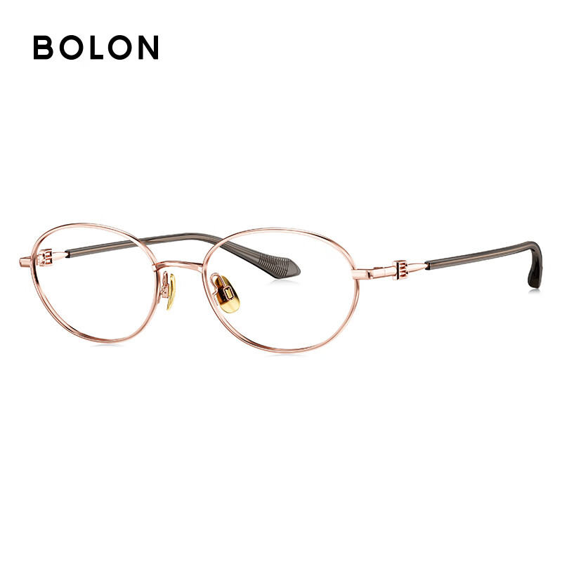 暴龙(BOLON)近视眼镜框 厂家直发 书呆子风复古文艺镜架 暴龙眼镜 BA7052 B30-玫瑰金色镜框 此项仅单框-镜框支持试戴