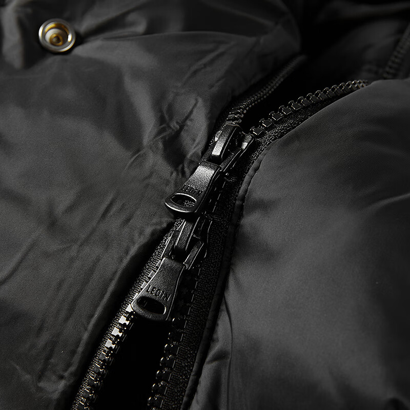 乐町【商场同款】连帽廓形羽绒服冬新款中长款外套C2ACE4531 黑色 M