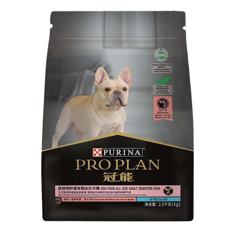 冠能冠能皮膚呵護(hù)全價(jià)狗糧法斗三文魚通用型犬糧皮膚敏感成犬糧 7kg