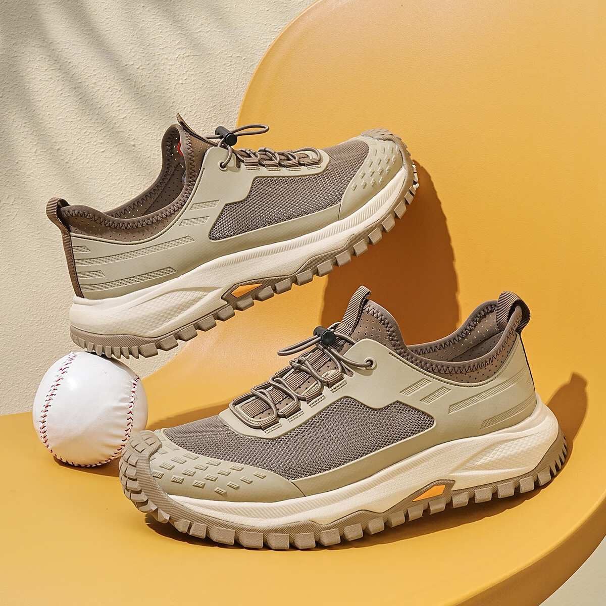 星期六男鞋【防撞鞋头】夏季透气休闲运动鞋男厚底增高户外鞋子男