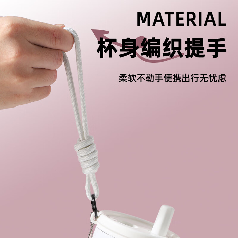 GROOT高颜值繁花咖啡杯陶瓷316不锈钢内胆保温杯便携泡茶生日礼物水杯 粉色陶瓷内胆礼盒装带茶仓-710ML