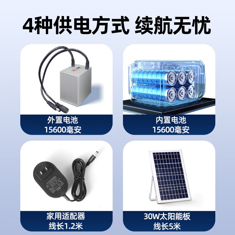 风轻杨智能语音循环风扇落地趴地扇太阳能充电风扇直流变频24V超长续航IPX4户外防水露营风扇 12寸豪华全配【配太阳能板+落地支架+外置电池】