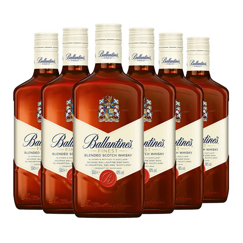 百龄坛（Ballantine`s）进口Ballantine's百龄坛苏格兰特醇威士忌500ml×6瓶进口洋酒特调 进口Ballantine's百龄 500mL 6瓶