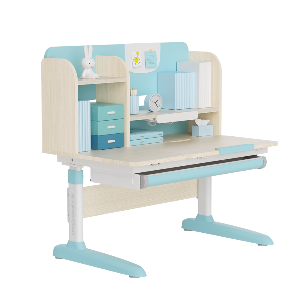 护童（Totguard）儿童学习桌椅套装调节升降书桌 启梦好奇星蓝100cm+G901Pro蓝