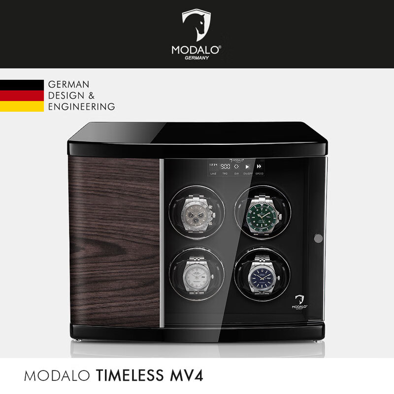 默達咯（MODALO）德國搖表器46機械手表位晃表器家用轉(zhuǎn)表自動上鏈搖表機 6表位_黑+黑_4代新款