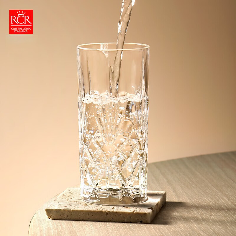 RCR意大利进口水晶玻璃高身茶水杯家用绿茶茶杯高颜值果汁泡茶杯套装 【旋律】360ml水晶玻璃杯 1只 京东折扣/优惠券