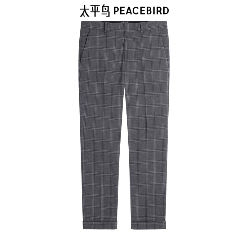太平鸟男装夏季休闲裤合集西裤男弹力休闲裤 深灰修身格纹 B1GAC3X10 3XL 京东折扣/优惠券