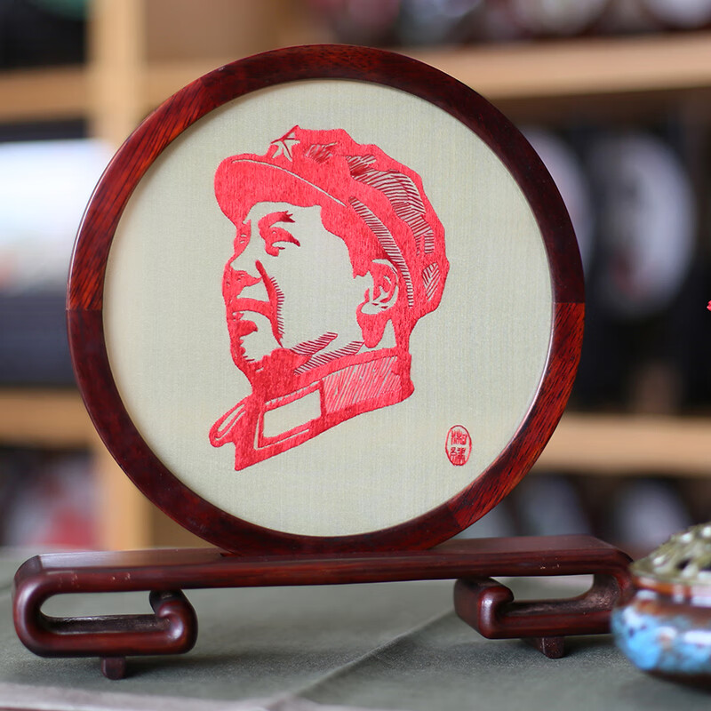 红娘雅绣湘绣手工刺绣成品摆件双面绣禅意国风创意荷花鸟蜀绣苏绣礼物礼盒 事事如意