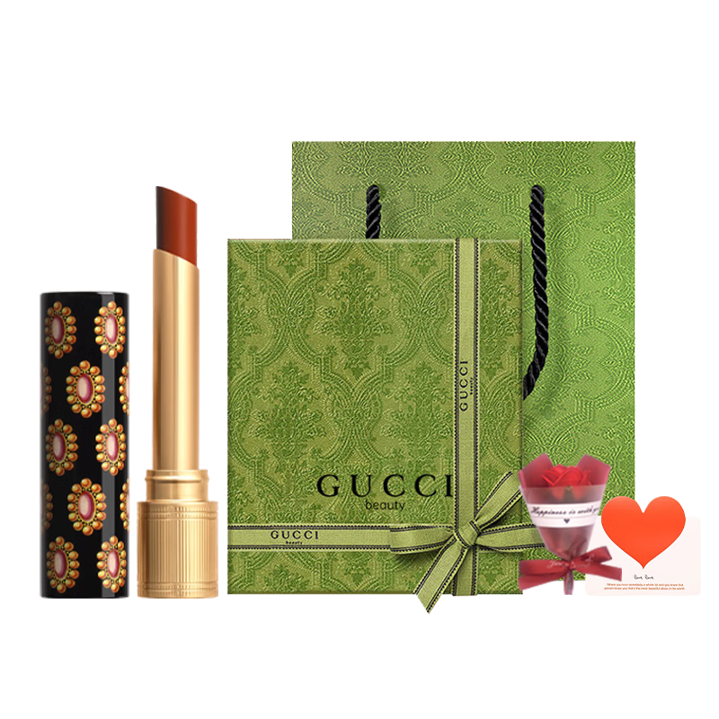 古馳（GUCCI）口紅絨霧啞光505唇釉208化妝品套裝唇釉情人節(jié)禮物送女生女友禮盒 【熱賣】華緞25#戈?duì)柕霞t