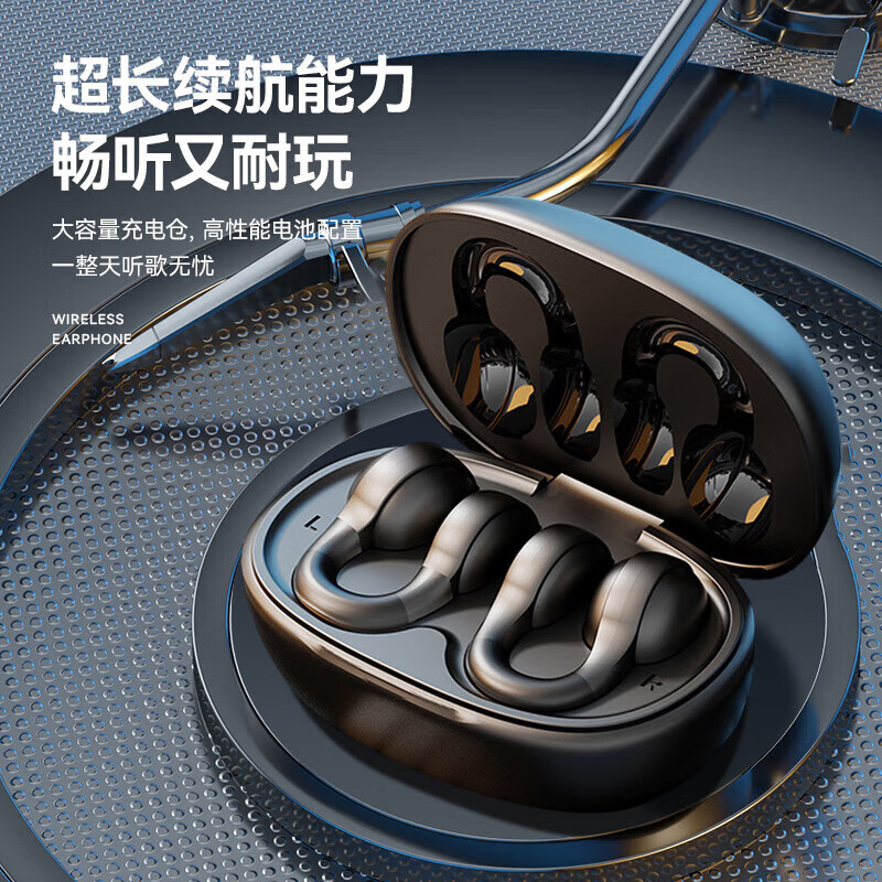 知光者【2025最新款丨HIFI全景音】骨传导概念蓝牙耳机耳夹式不入耳超长续航大容量运动跑步骑车高音质 白色【柏林之声丨HIFI音效】