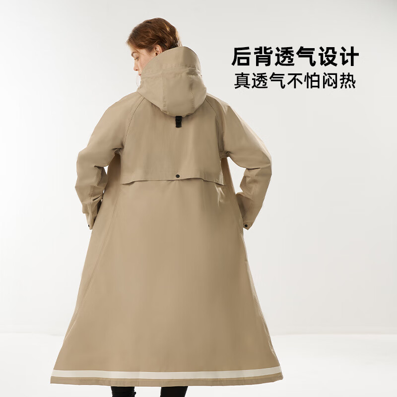 琴飞曼(Qinfeiman)电动车风衣式雨衣通勤加厚加长遮脚透气全身一体式新型雨衣 黑色【防水双门襟+加大遮脚】 M 1件