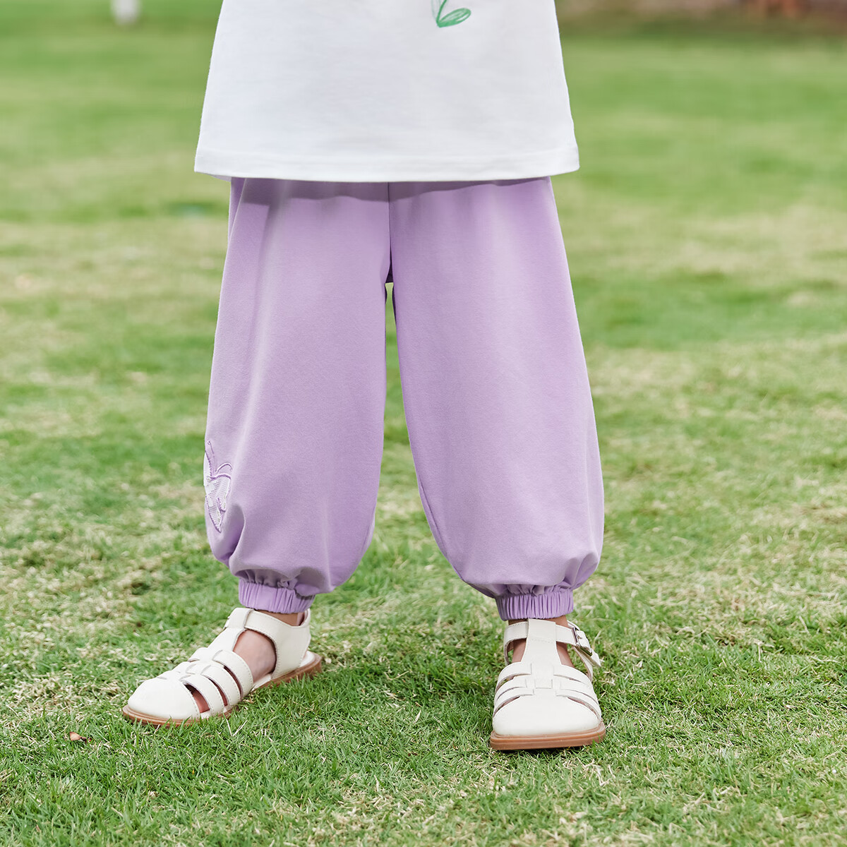 JELLYBABY女童裤子小童夏季休闲裤薄款宝宝夏装儿童防蚊裤 粉色 90