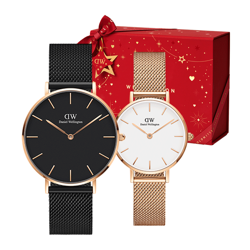 丹尼爾惠靈頓（DanielWellington）DW情侶手表一對 歐美時(shí)尚男女表節日禮物DW00100307+DW00100219