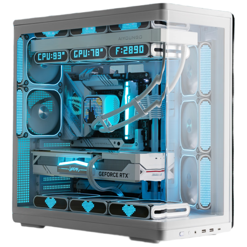 ߣaigo  ɫ Ϸ̨ʽ 360ˮλ/ATX/һ廡沣/ҷֲֺ/5090Կ499Ԫ
