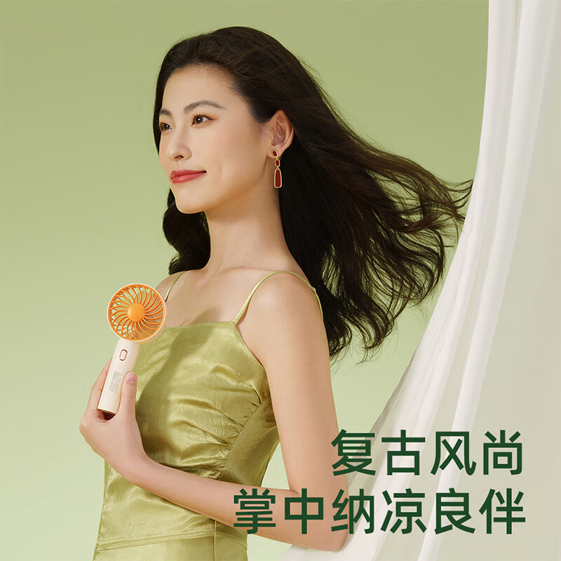 那片红S10手持小风扇 便携式 随身小型风扇USB迷你涡轮充电超静音宿舍桌面办公室家用床头学生 粉黛白 京东折扣/优惠券