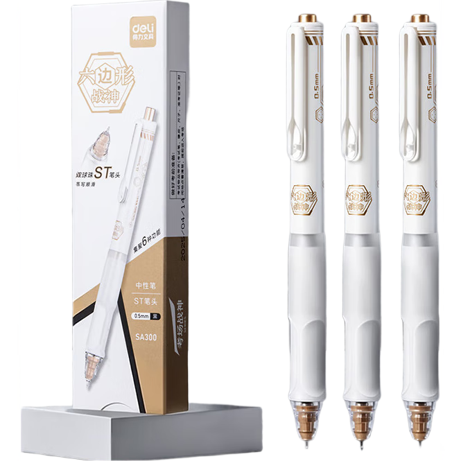 ������deli��������ս�񰴶����Ա� 0.5mm˫����STͷ����ѧ���������Ա�ˢ��� ��������ר�ú�ɫ3֧/�� SA300 18.96Ԫ��3��(��6.32Ԫ/��)