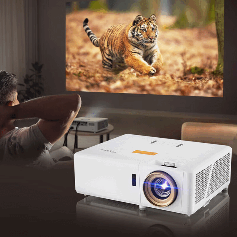 奧圖碼（Optoma） UHZ718投影儀激光4K智能無(wú)線(xiàn)投影機(jī)動(dòng)態(tài)插幀MEMC支持側(cè)投 標(biāo)配 激光智能投影儀