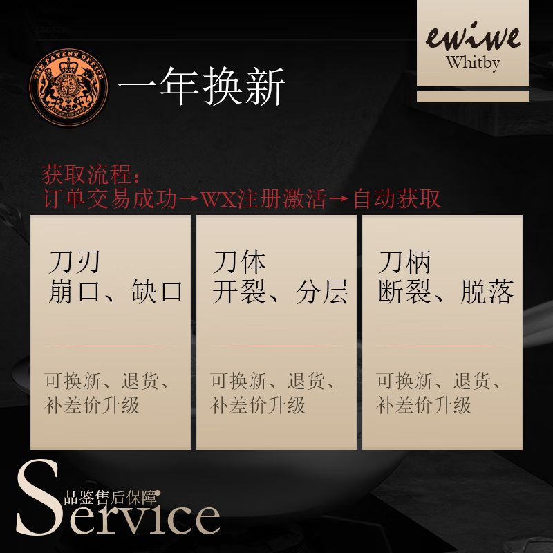 EWIWE刀具套装五件套厨房家用切菜切水果厨师刀剪刀配可拆卸刀架象牙白 可拆卸刀架/象牙白五件套 5件套
