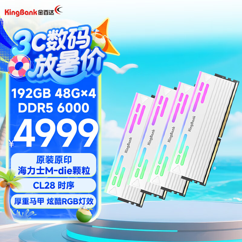 ��ٴ� ̨ʽ���ڴ��� KINGBANK 192GB 48GBx4 6000MHz