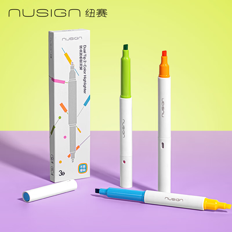 ����Ŧ��˫ͷ˫ɫ������Ⱦӫ��� ���Ը�ϰ���ص��� 6ɫ���˱ʼǺű����˻滭Ϳѻ 3֧/��NS720-1