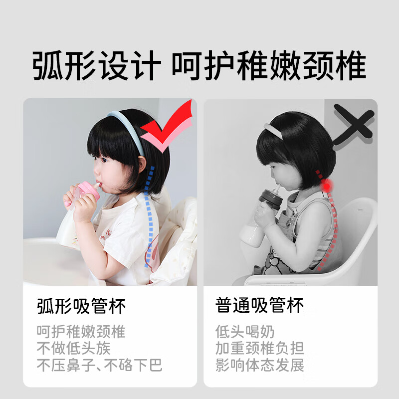 M&M吸管杯儿童PPSU直饮奶瓶3-6岁mm弧形吸管奶瓶 高颜值学饮杯 海洋 240ml +直饮嘴*1