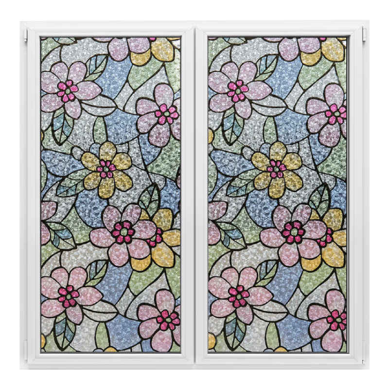 MEIWA玻璃貼膜 磨砂無(wú)膠浴室衛(wèi)生間防窺窗戶貼紙貼膜 60*200cm 油彩花