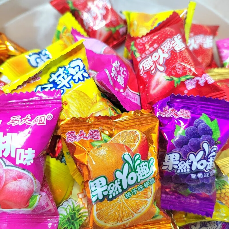 马大姐什锦糖果果味软糖水果糖多口味500克结婚婚庆喜糖儿童软糖 500