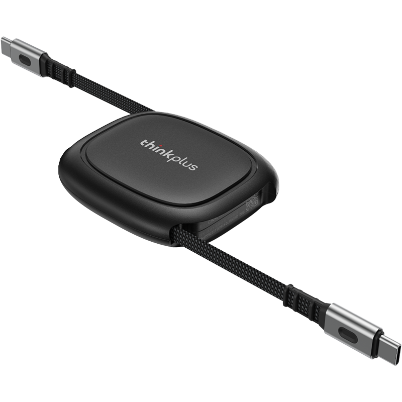 联想（Lenovo）Type-C数据线PD240W伸缩充电线车载Carplay快充线适用苹果iPhone15/16华为/荣耀手机平板笔记本 黑