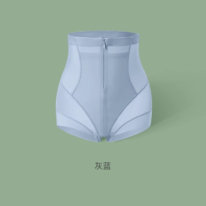 維多利亞的秘密(Victoria's Secret)高腰收腹提臀內(nèi)褲女強(qiáng)力收小肚子產(chǎn)后塑形束腰美體塑身褲 灰藍(lán)色三角款 M 適合100斤以內(nèi)
