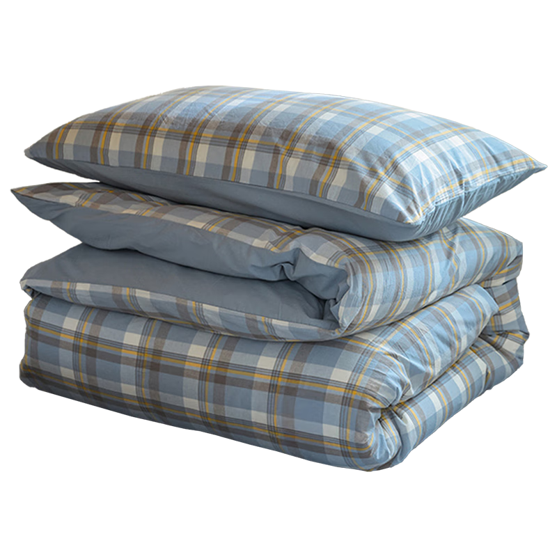 无印良品全棉三件套0.9/1.2米床学生宿舍床单被套枕套被套150*200cm